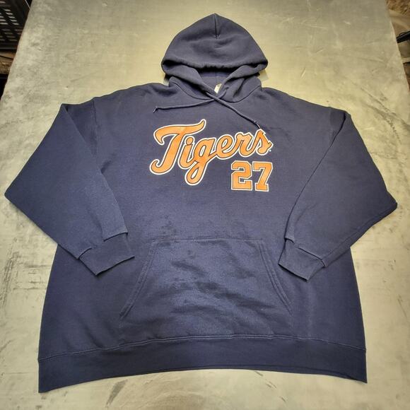 Detroit Tigers Hoodie Mens 2XL MLB Baseball Peralta 27 Pullover Sweatshirt 80s - Picture 1 of 10